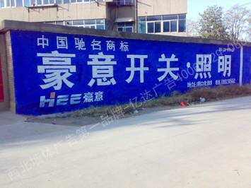  豪意电器手绘低墙墙体广告
