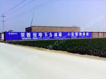美菱冰箱手绘高墙墙体广告