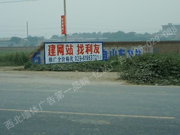 利友网站手绘低墙墙体广告