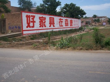 森康家具手绘高墙墙体广告
