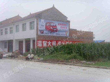 通家汽车喷绘墙体广告