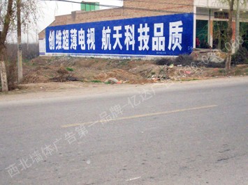 创维电视手绘低墙墙体广告