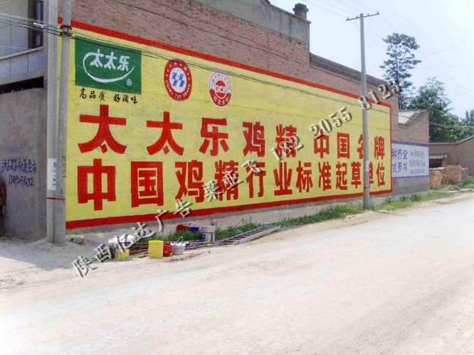 太太乐手绘高墙墙体广告